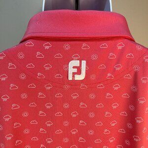 FootJoy FJ Men's pink & white rain or shine s/s golf polo shirt XL EUC